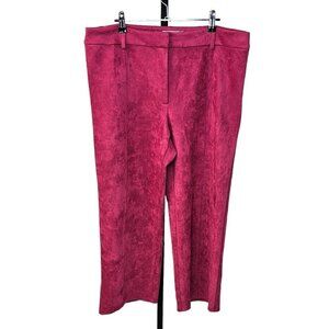 Anthropologie Avec Les Filles Womens Pink Faux Suede Wide Leg Crop Pants Size  L